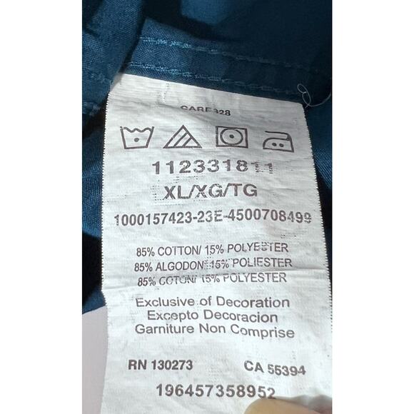 Wrangler George Strait Collection Dark Teal Button Down Long Sleeve Shirt XL - Picture 6 of 6